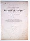 HYRTL, JOSEPH. Vergleichend-anatomische Untersuchungen über das innere Gehörorgan des Menschen und der Säugethiere.  1845